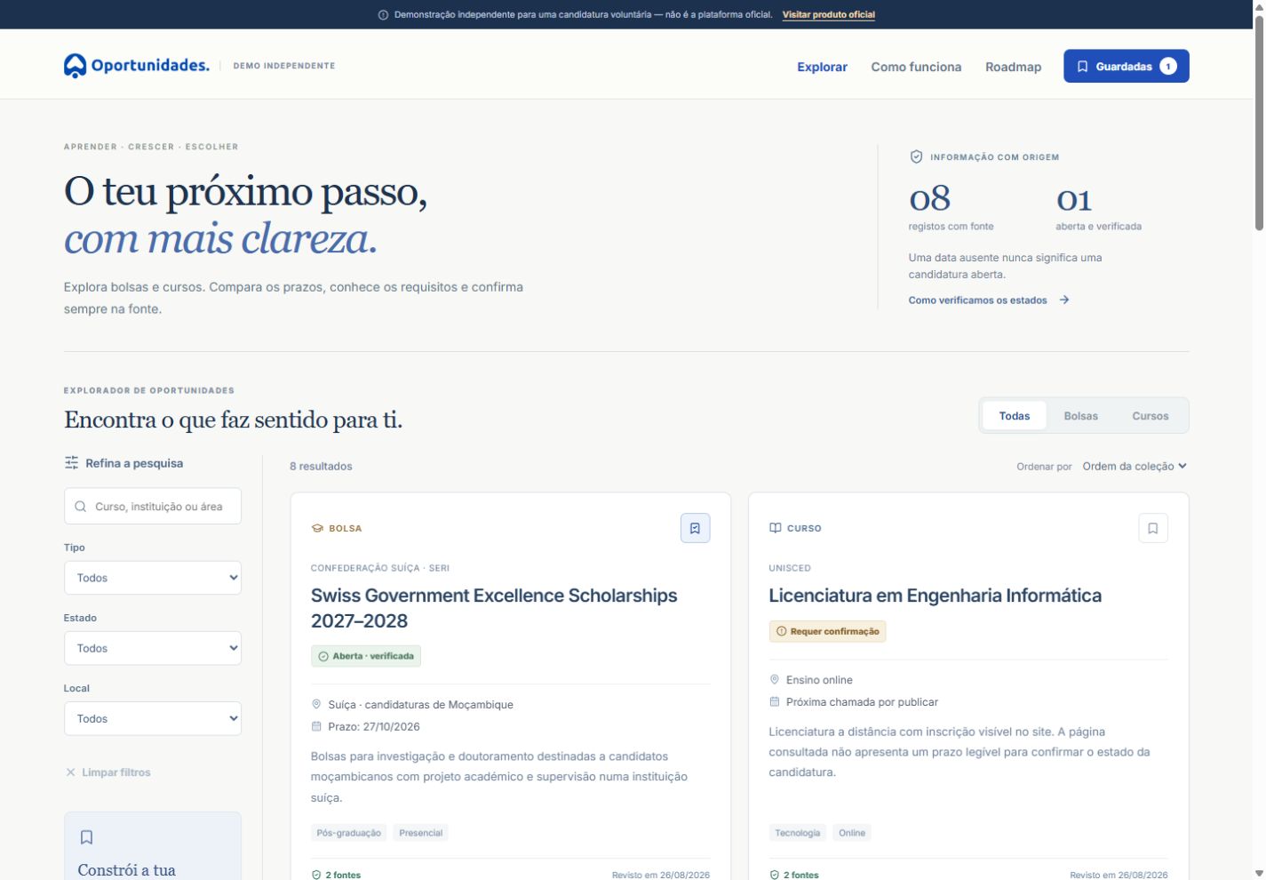 Captura de Oportunidades · contribución demo