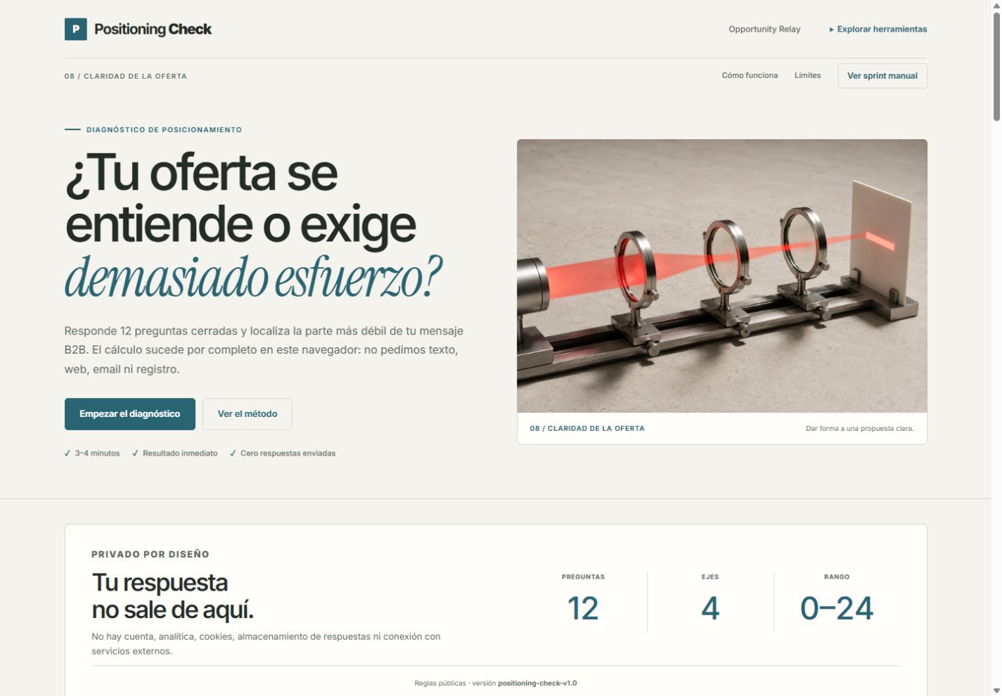 Captura de Positioning Check