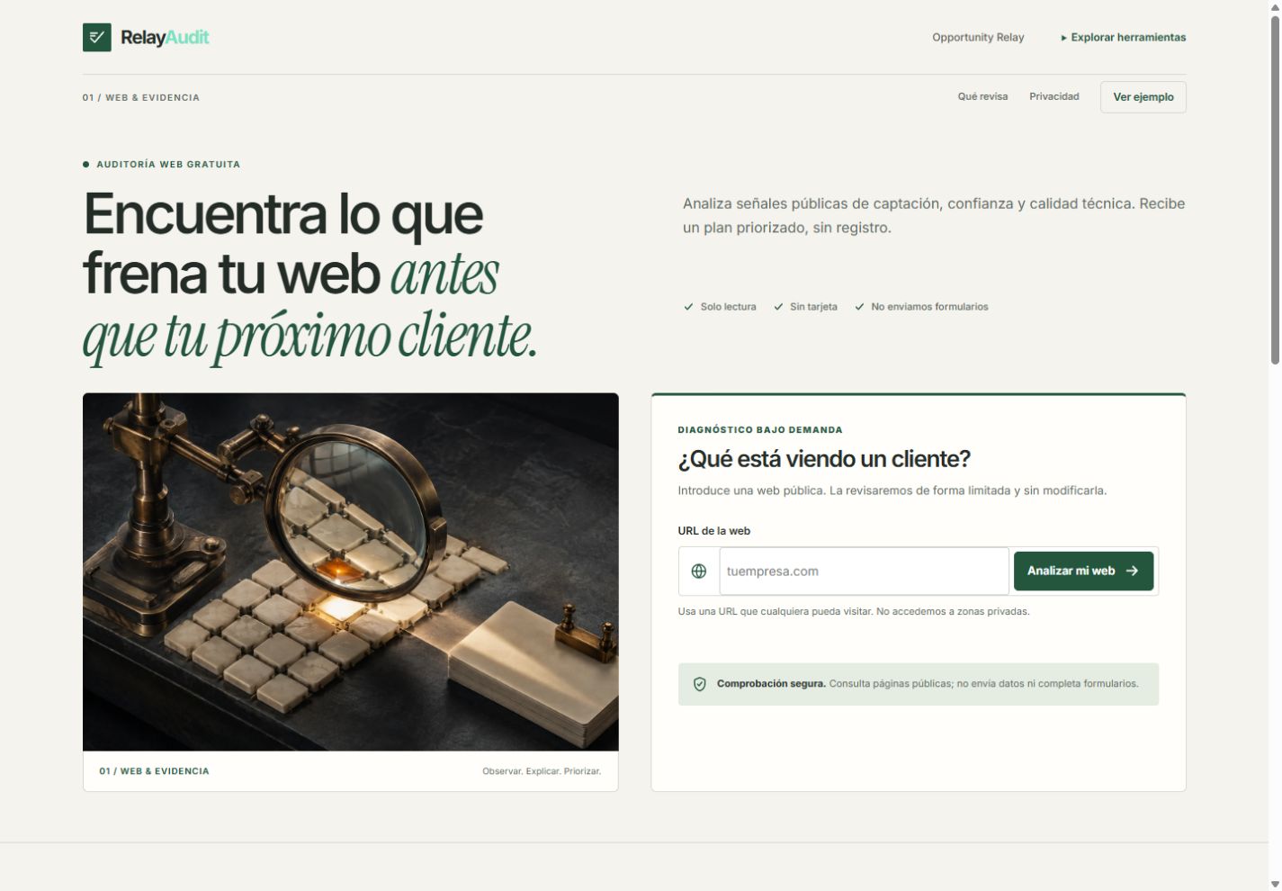 Captura de RelayProof · RelayAudit