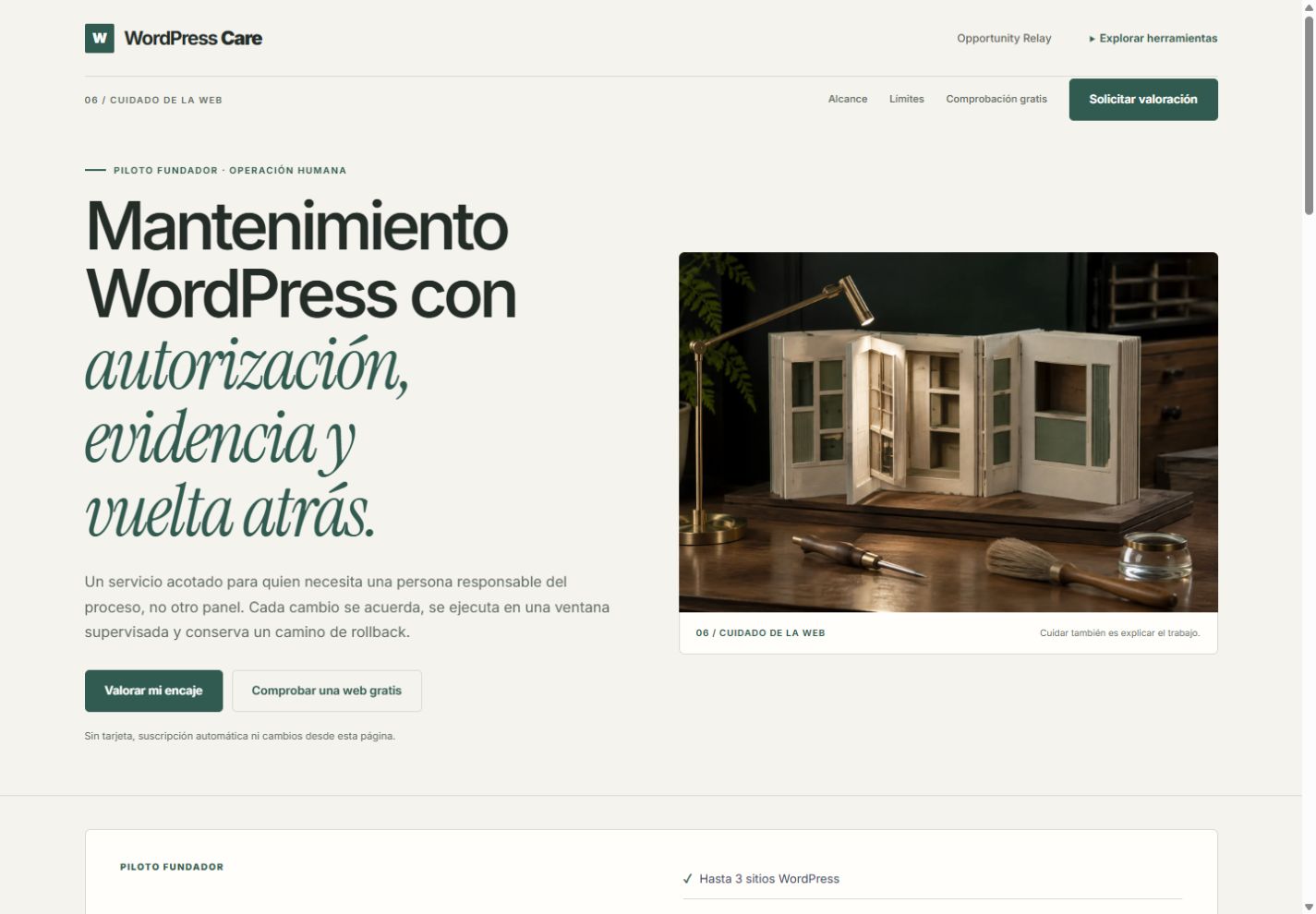 Captura de WordPress Check · Care